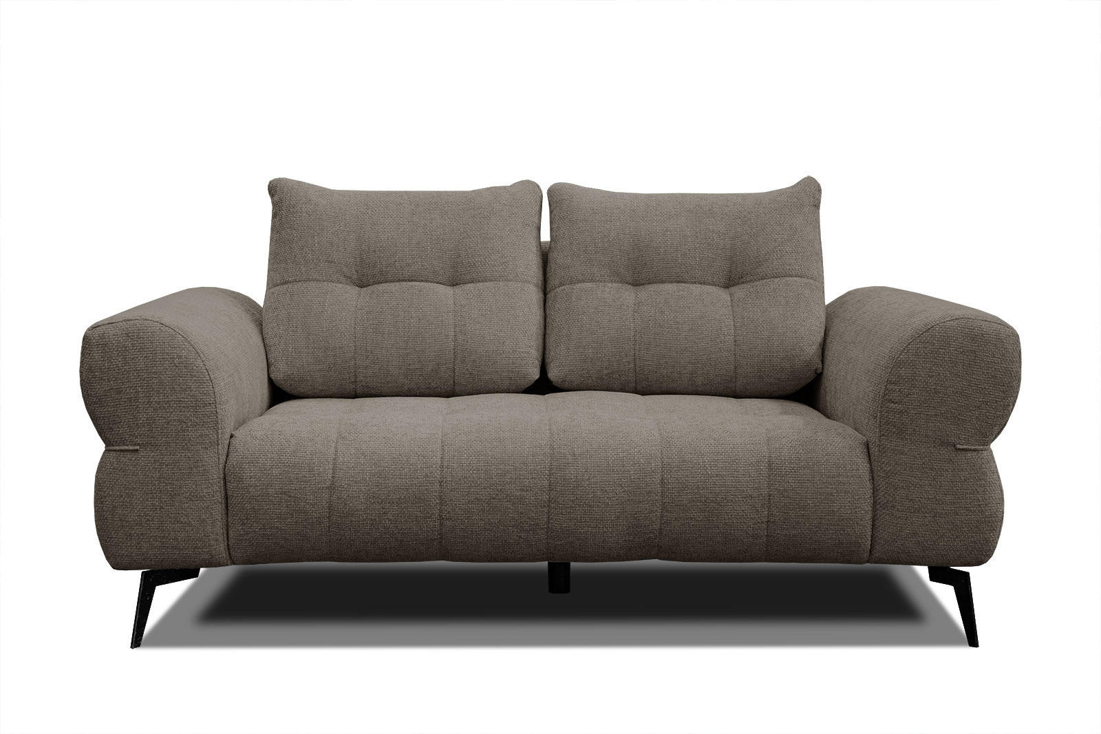 SOFA SALVINI 2-Sitzer, taupe - Taupe/Schwarz, Holzwerkstoff/Textil (176/88/99cm) - Courtois Laville