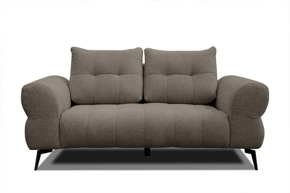 SOFA SALVINI 2-Sitzer, taupe - Taupe/Schwarz, Holzwerkstoff/Textil (176/88/99cm) - Courtois Laville