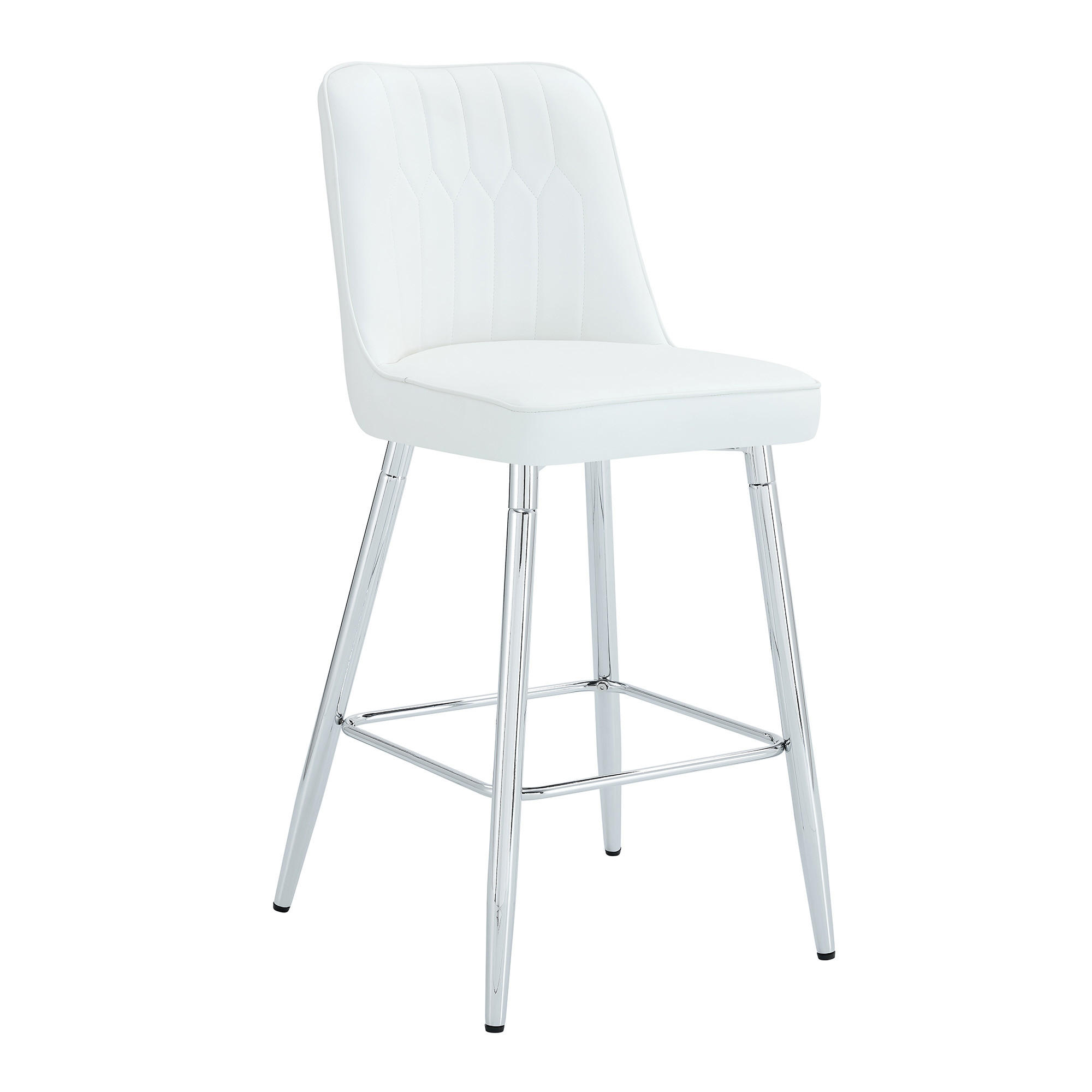 BARHOCKER DE-36507 2er Set mit PU-Bezug und Metallgestell Weiß - Weiß, Metall (45/100/42cm) - ComfortXL
