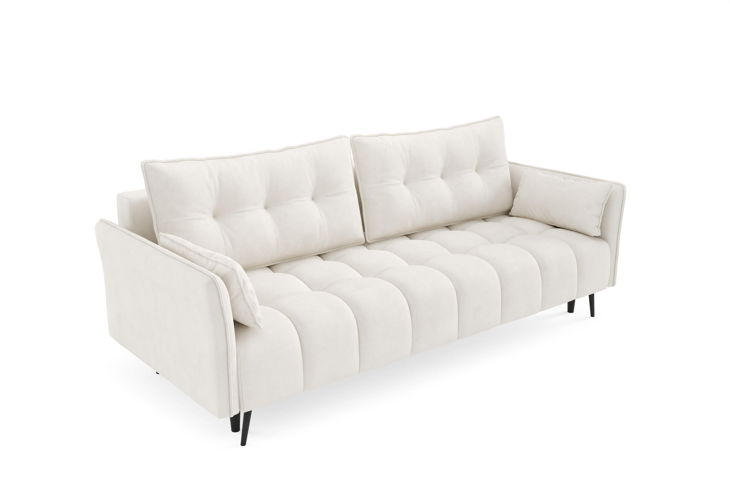 SCHLAFSOFA - Sofa Blumi - Ecru - Ecru, Holzwerkstoff (220/95/101cm) - Möblo