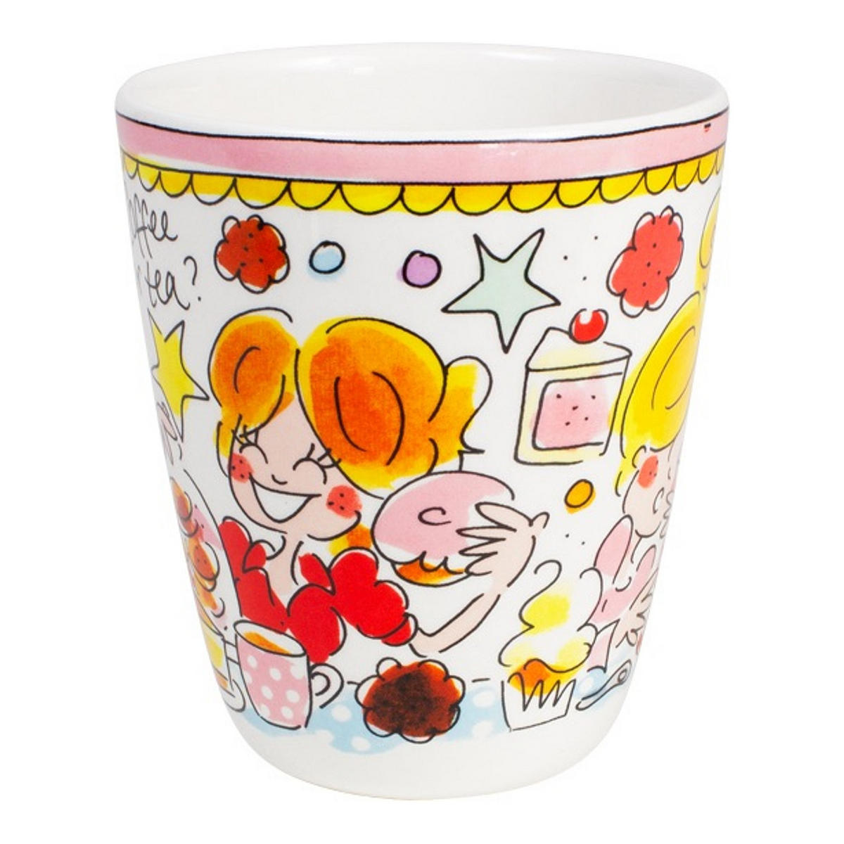 BECHER Rosa Rand in Bunt - 350 ml - Multicolor, Keramik (0.35L) - Blond Amsterdam