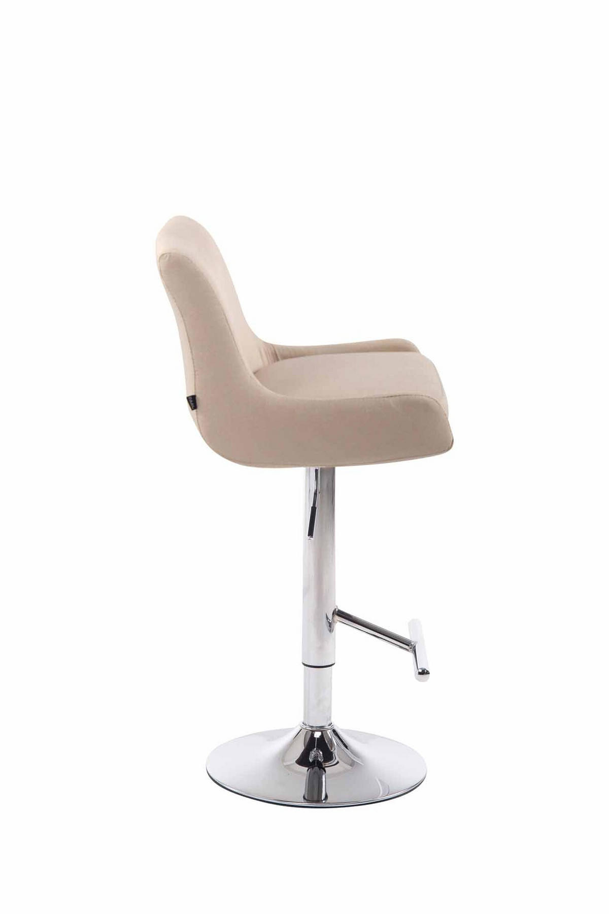 BARHOCKER Cludo, Gestell Metall in Chromoptik, Stoff Creme - Chromfarben/Creme, Textil/Metall (43/100/50cm) - TPFLiving