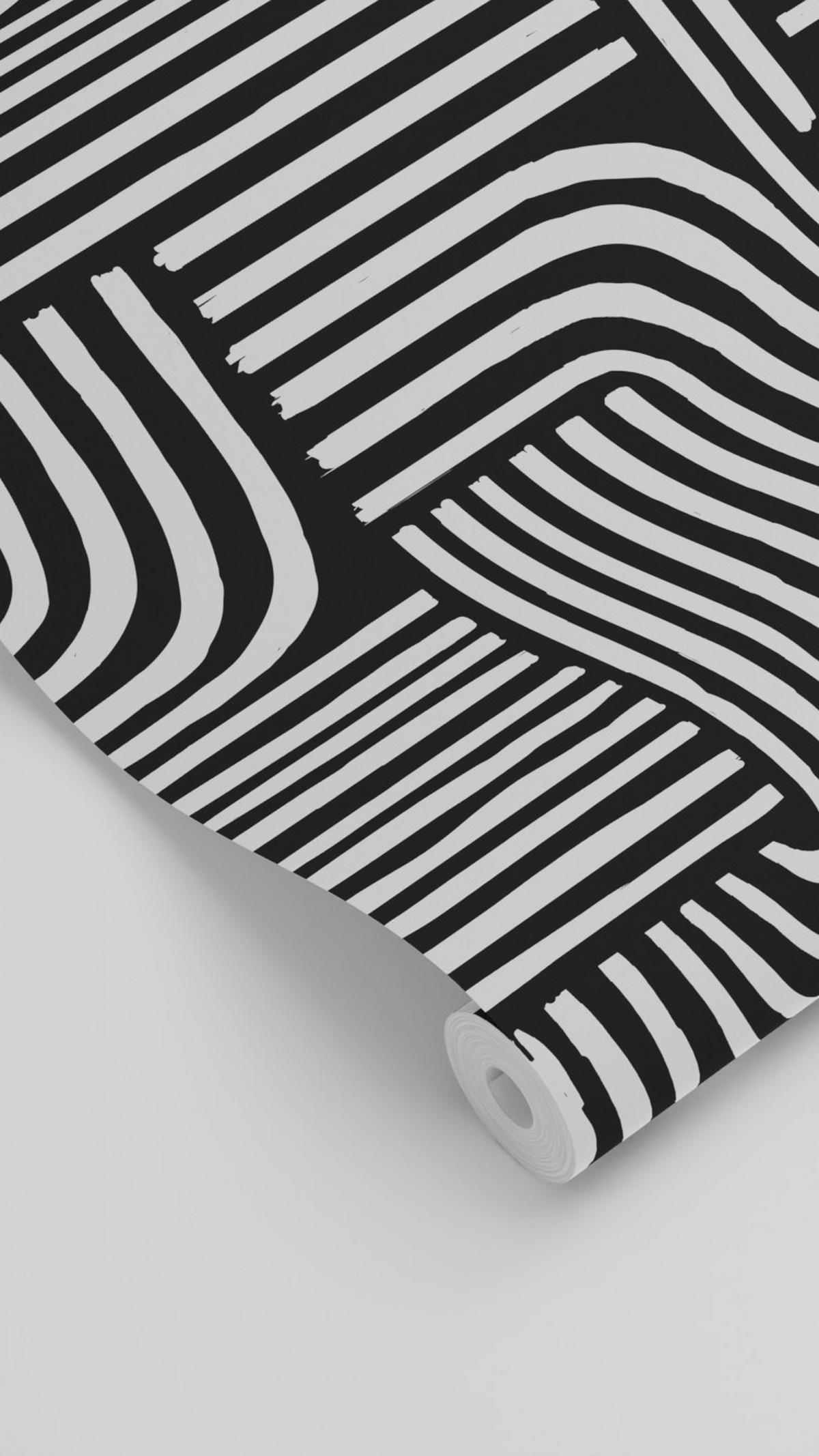 TAPETE 3D-Muster 53 cm x 10.05 m - Schwarz, Papier (53/1000cm) - ESTAhome