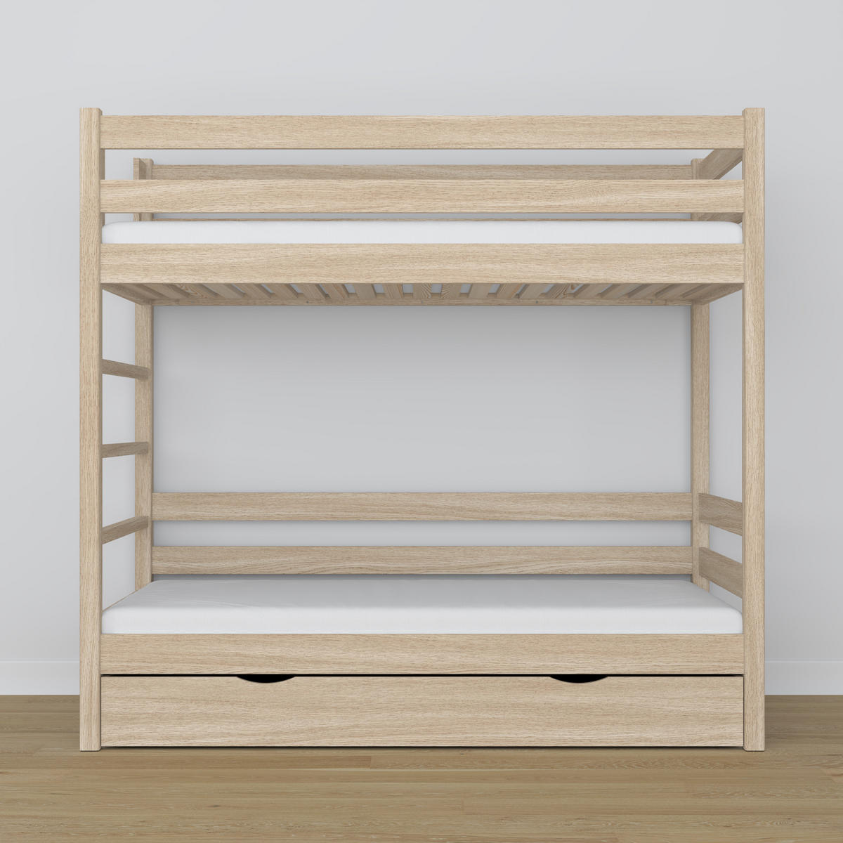 ETAGENBETT N03 mit Schublade Sonoma Eiche 80/180 - Sonoma Eiche, Naturmaterialien/Holz (80/180cm) - N-Wood