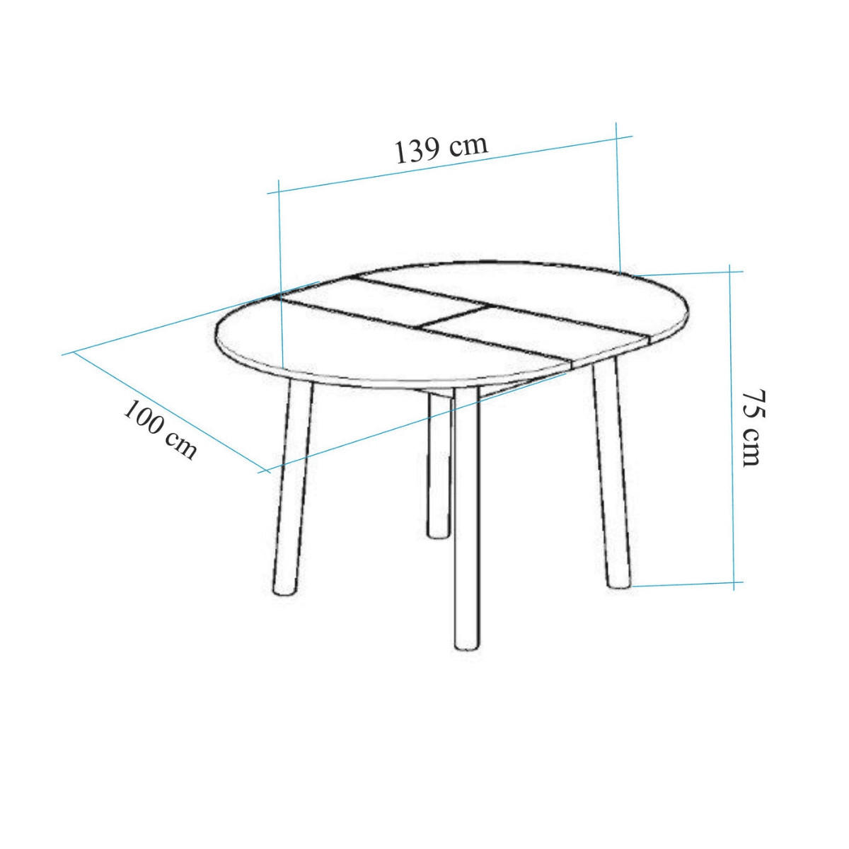 TISCH mit Massivholzbeinen - vina 100/100/75 cm - Naturfarben, Holzwerkstoff (100/100/75cm) - Calicosy