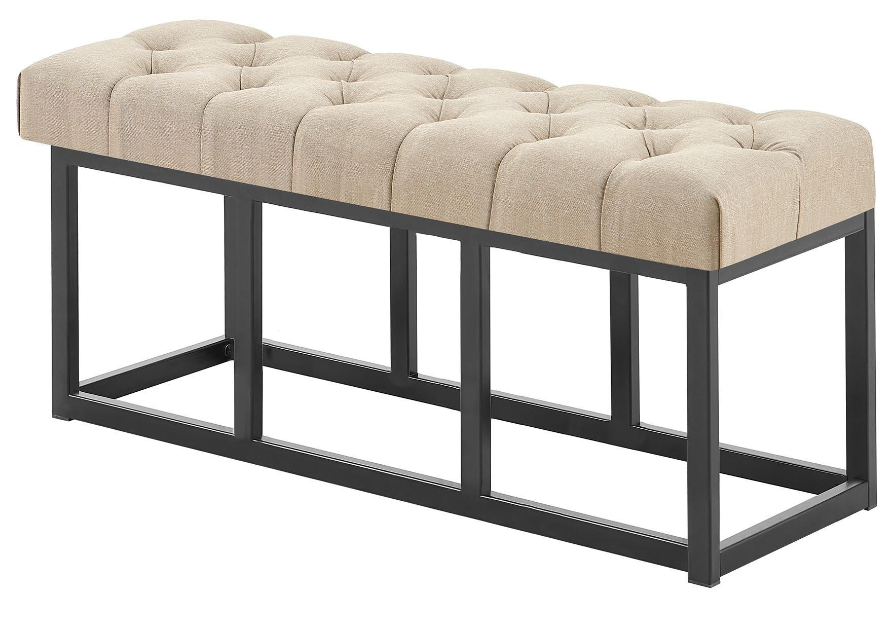 SITZBANK 100/38 cm Stoff Taupe - Taupe/Schwarz, Textil/Metall (100/46/38cm) - CLP