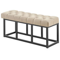 SITZBANK 100/38 cm Stoff Taupe - Taupe/Schwarz, Textil/Metall (100/46/38cm) - CLP