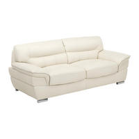 LEDERSOFA 3-Sitzer - Leder - Elfenbein - THIBAULT - Weiß, Leder (210/87/93cm) - Vente-Unique