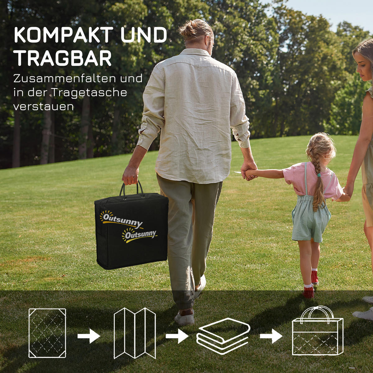 OUTDOORTEPPICH, Kunststoff, Blau+Weiß - Blau/Weiß, Kunststoff (274/182cm) - Outsunny