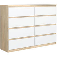 KOMMODE 140 Sonoma oak & Weiß 138,5x39x101,5 cm - Weiß/Sonoma Eiche, Holzwerkstoff (138.5/101.5/39cm) - Mobelsta