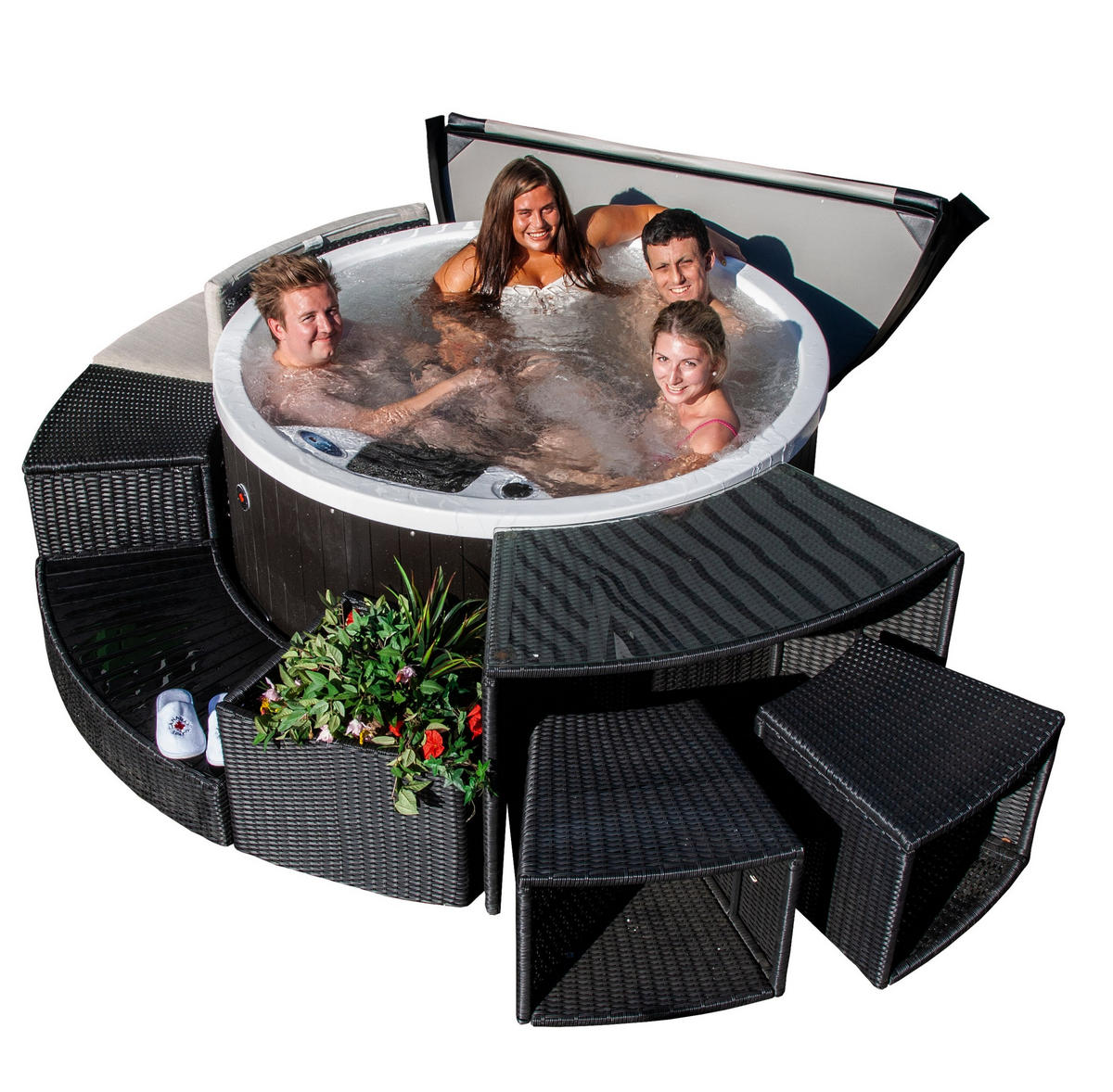 WHIRLPOOL RANDMÖBEL RUND Beistelltisch rund - Braun, Naturmaterialien (58/45/50cm) - Canadian Spa Company