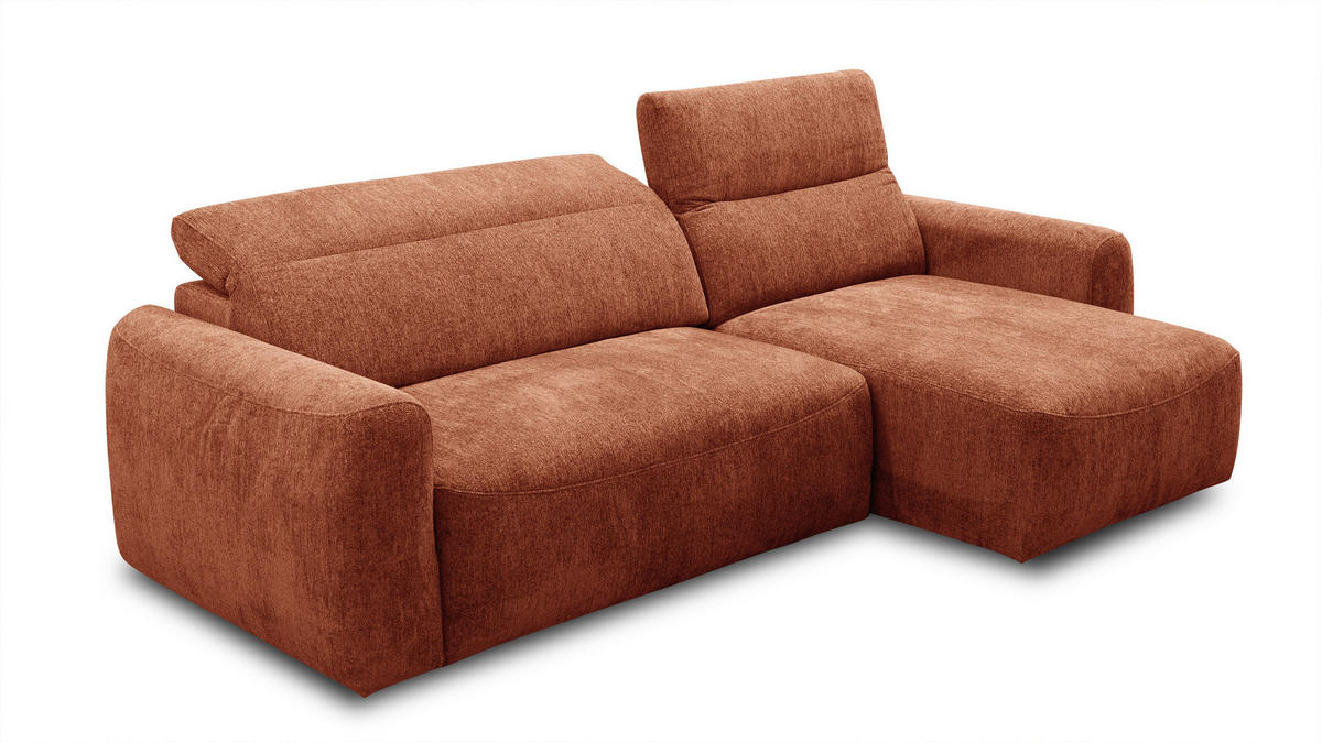 ECKSOFA NERO 4-Sitzer, orange - Schwarz/Orange, Holz/Textil (272/81/159cm) - Courtois Laville