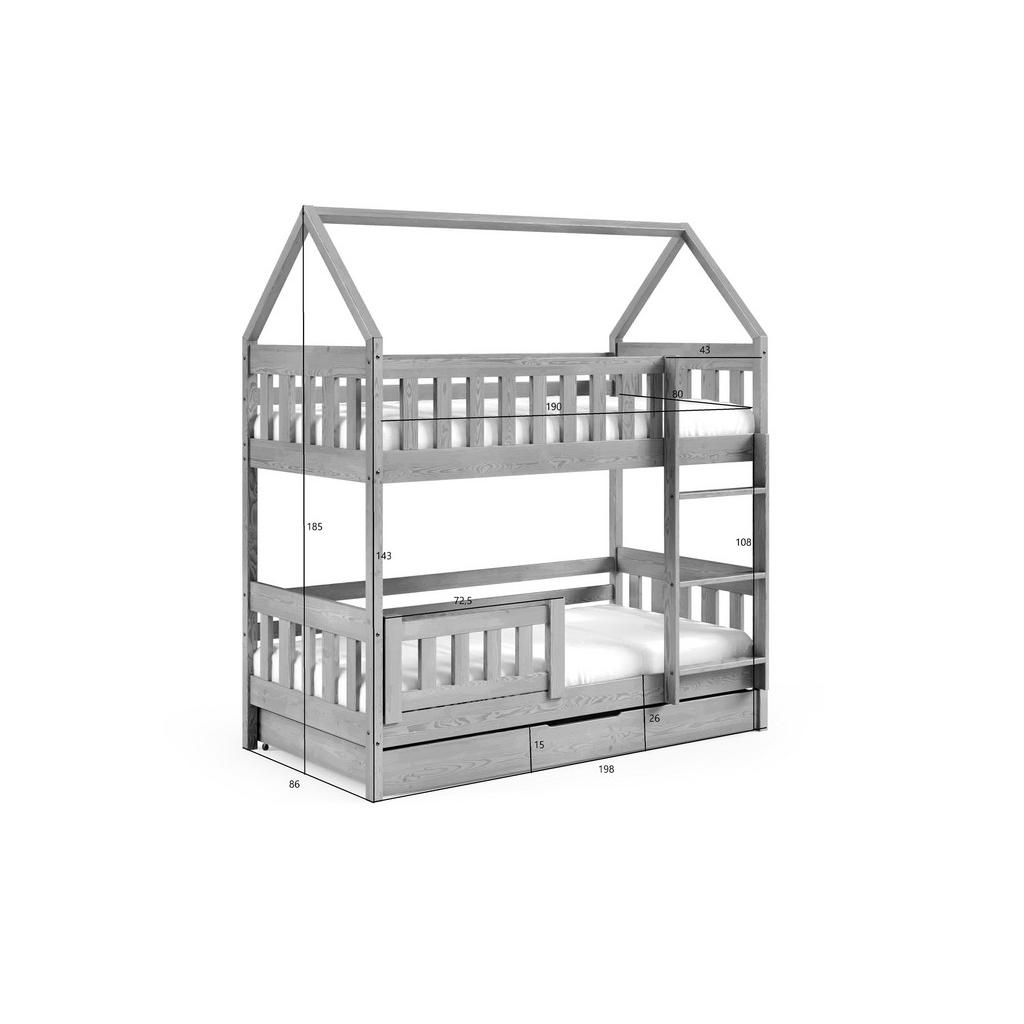 Thumbnail - Konsimo® Etagenbett, Weiß, Holz, 80x190 cm, Kinder- & Jugendzimmer, Kindermöbel, Kinderbetten, Etagenbetten