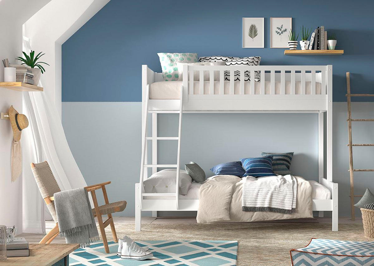 ETAGENBETT Karyl 208x175x158 aus Massivholz in Weiß - Weiß, Holz (90/200cm) - 58aufmkessel