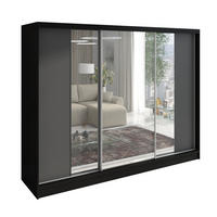 SCHWEBETÜRENSCHRANK 200 CM VIDA Farbe: Schwarz, Graphit - Schwarz/Graphitfarben, Holzwerkstoff (200/215/60cm) - A&J MöbelLand