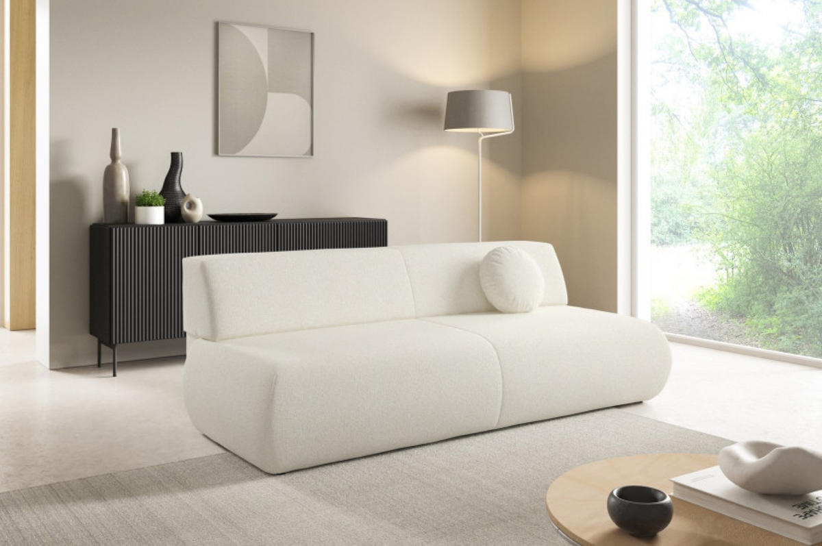 SOFA Ecru PENTI Schlaffunktion PUENTE - Ecru, Textil (214/74/100cm) - Sepro Meble
