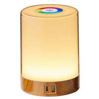 LED-TISCHLEUCHTE - dimmbar mit Farbwechsel, Touch-Taste und USB-Ladeports für Wohnbereich - Weiß, Kunststoff (10.6/10.6/14.6cm) - Northpoint