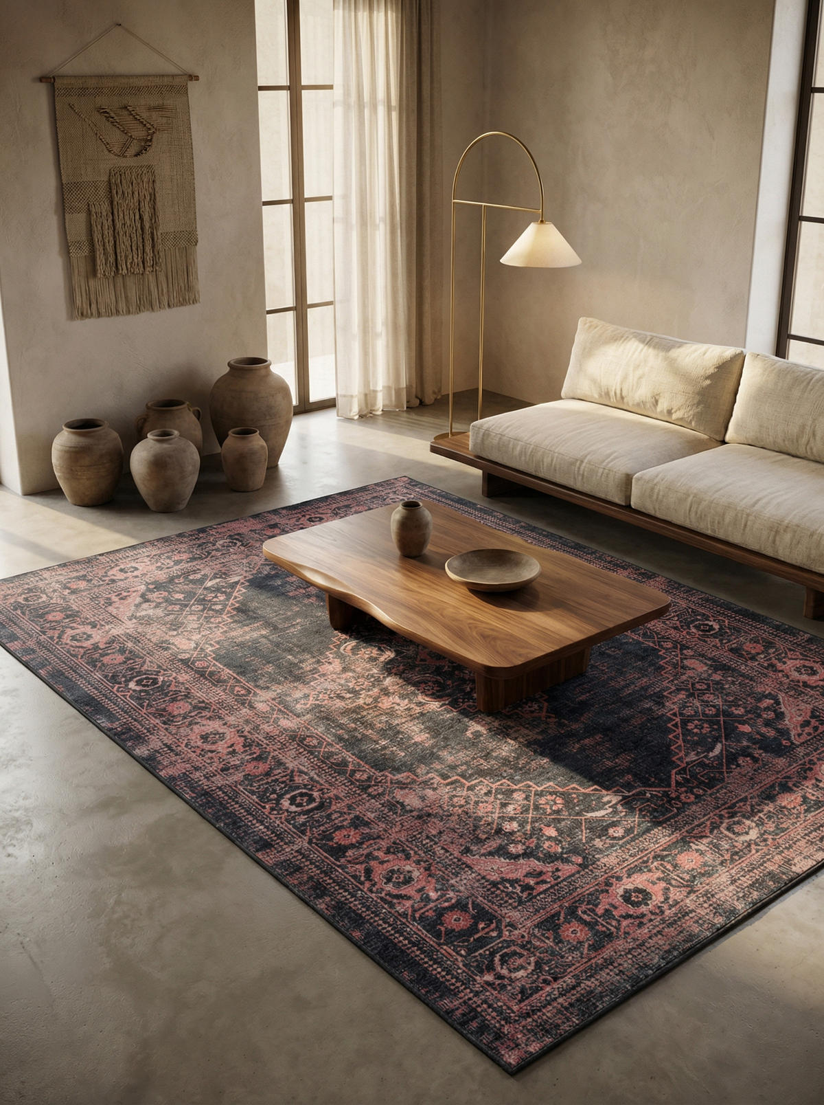 TEPPICH Waschbar Flachgewebe Orientalisch Polyester Wohnzimmer Rot Läufer 80x150 - Rot, Textil (80/150cm) - KADIMA DESIGN