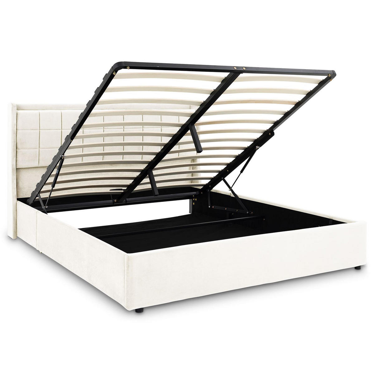 POLSTERBETT YARO 160x200 cm cremeweiß - Creme, Textil (160/200cm) - IDIMEX