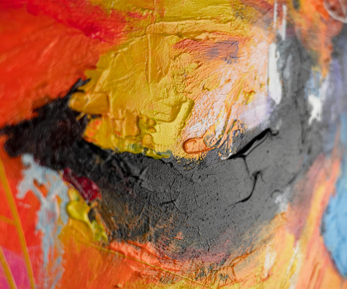GEMÄLDE Symphonie der Farben Schattenfugenrahmen Schwarz 140x100 cm - Schwarz, Holz (140/100cm) - YS-art gallery