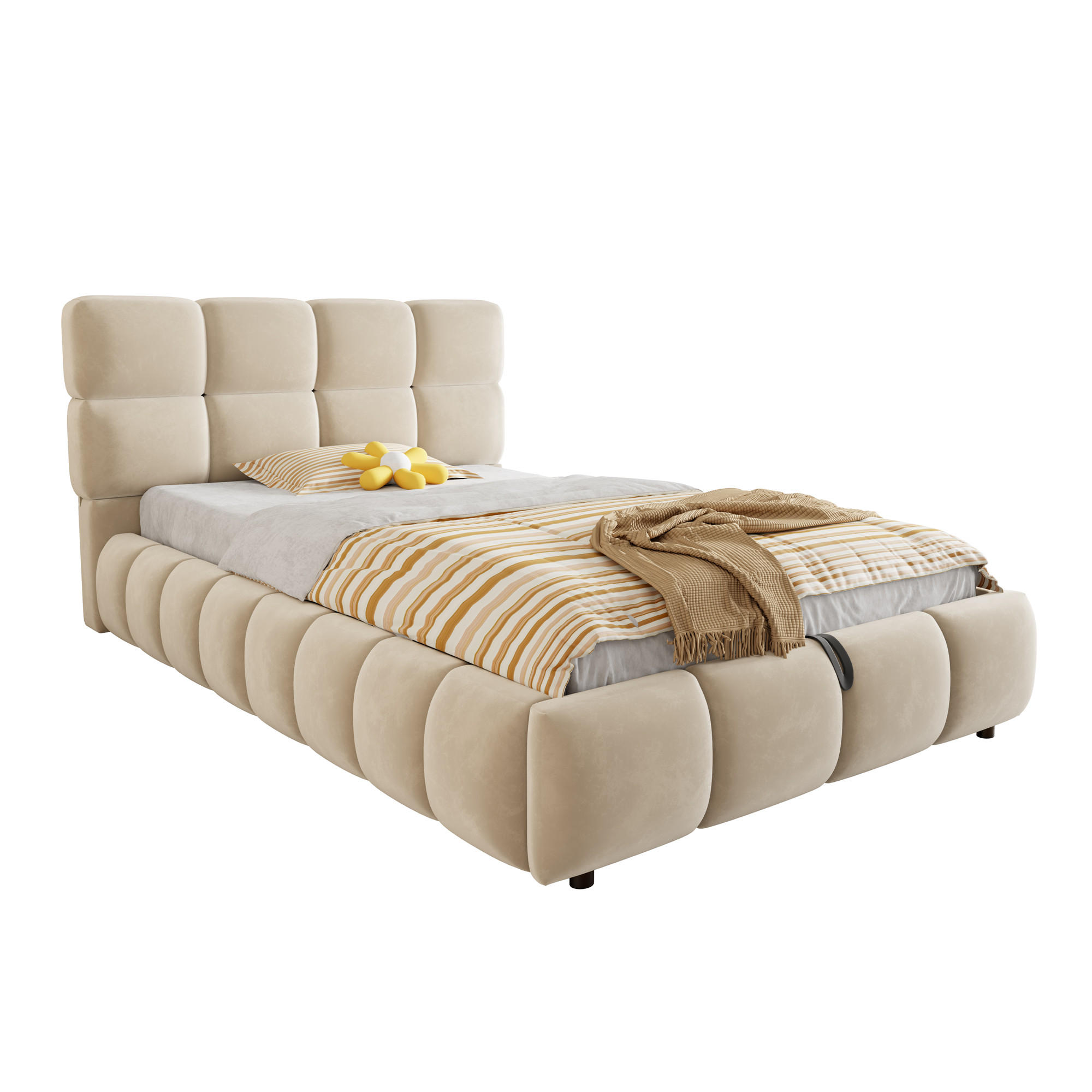Stilvora Polsterbett Beige 90x200 cm
