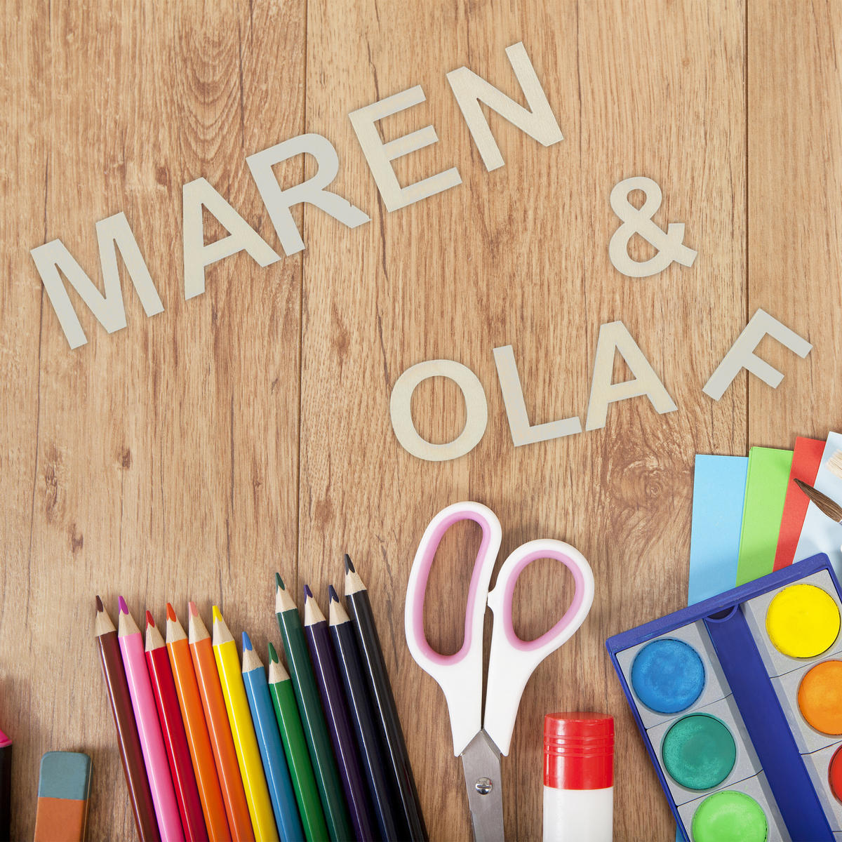 324TLG.HOLZBUCHSTABEN-SET - Multicolor, Holz (10.5/2.5/30cm) - Relaxdays