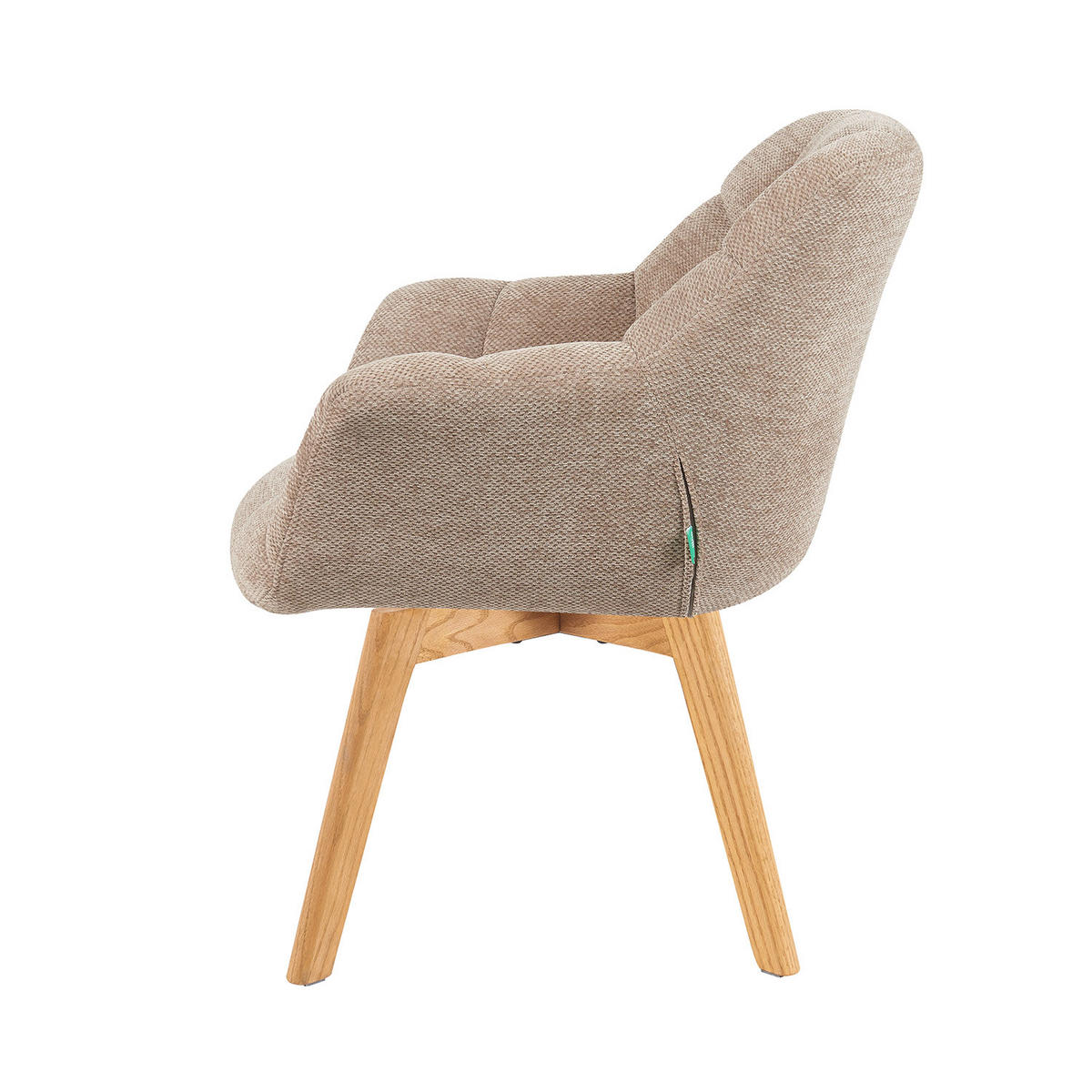 ESSZIMMERSTUHL Mika-Ava 2er-Set - Honigeiche/Beige, Eichenholz/Holz (65/81/66cm) - DUBI Möbel