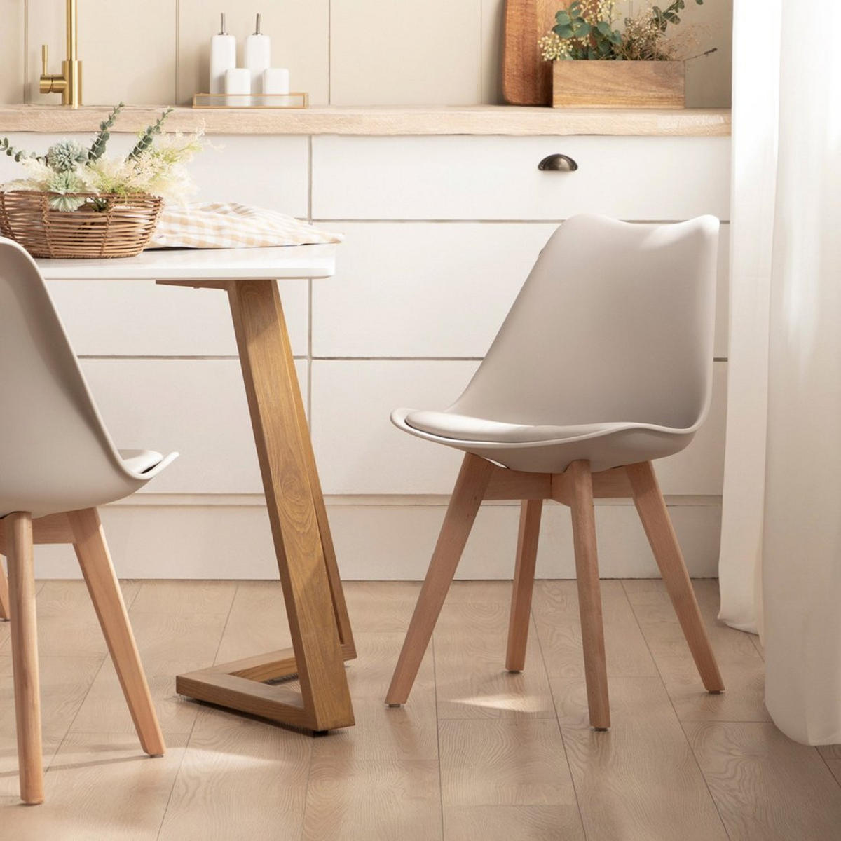 ESSZIMMERSTUHL Kler Beige 48 cm x 82 cm - Beige, Kunststoff (48/82/57cm)