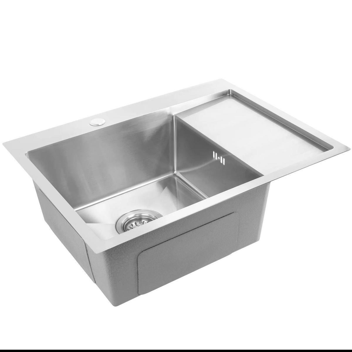 EDELSTAHLSPÜLE Rea Fin Brush Nickel ohne Küchenarmatur - Nickelfarben, Metall (48/19/62cm) - REA