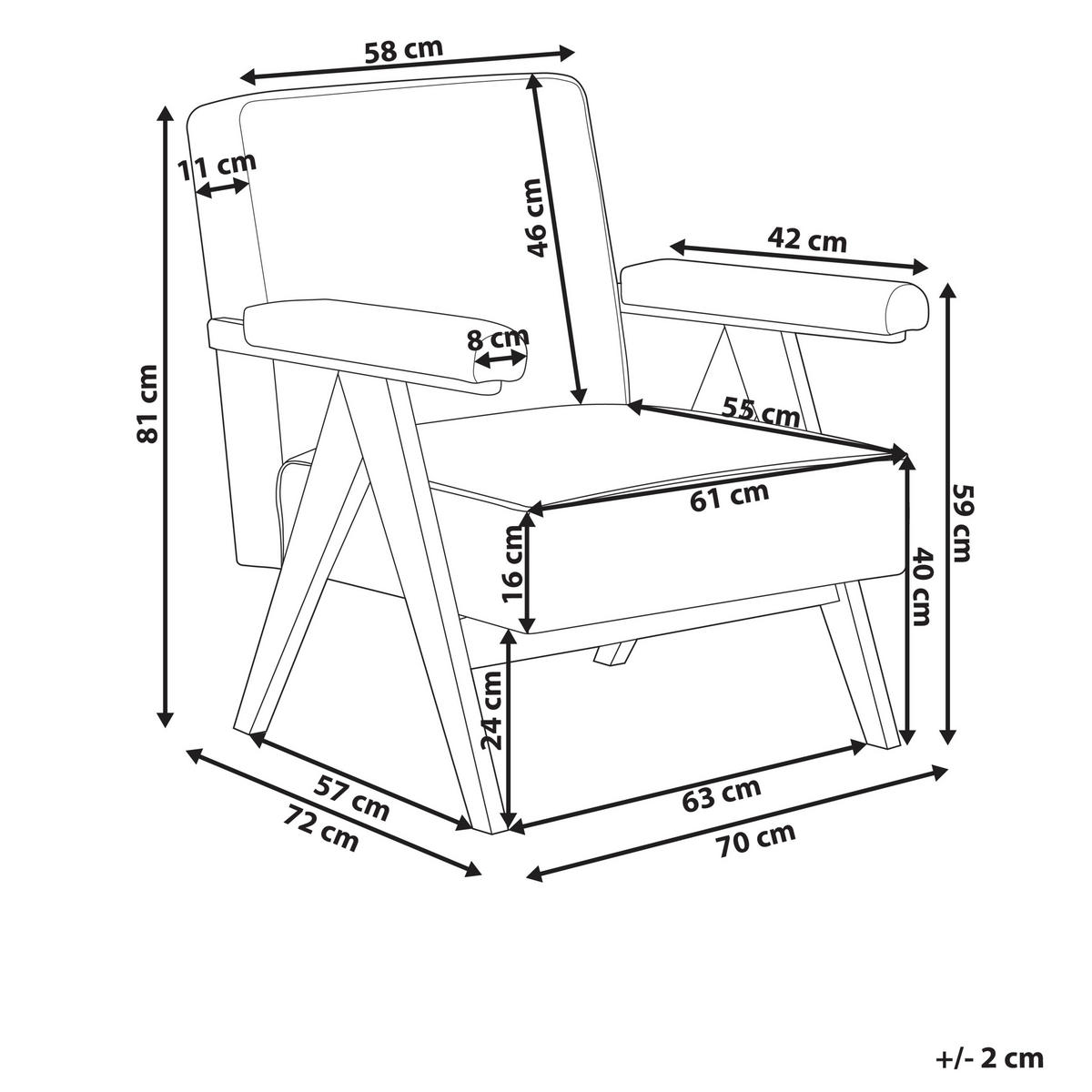 SESSEL Beige Evje - Sandfarben/Braun, Textil (70/81/72cm) - Beliani