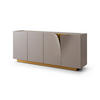 SIDEBOARD EMMA Grau Holz - Messingfarben/Braun, Holzwerkstoff/Metall (180/78/42cm) - KAWOLA