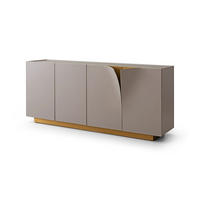 SIDEBOARD EMMA Grau Holz - Messingfarben/Braun, Holzwerkstoff/Metall (180/78/42cm) - KAWOLA