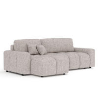 ECKSOFA MIT SCHLAFFUNKTION Ucci Hellbraun Webstoff - Hellbraun/Schwarz, Holz/Holzwerkstoff (233/142cm) - Maison de Reve