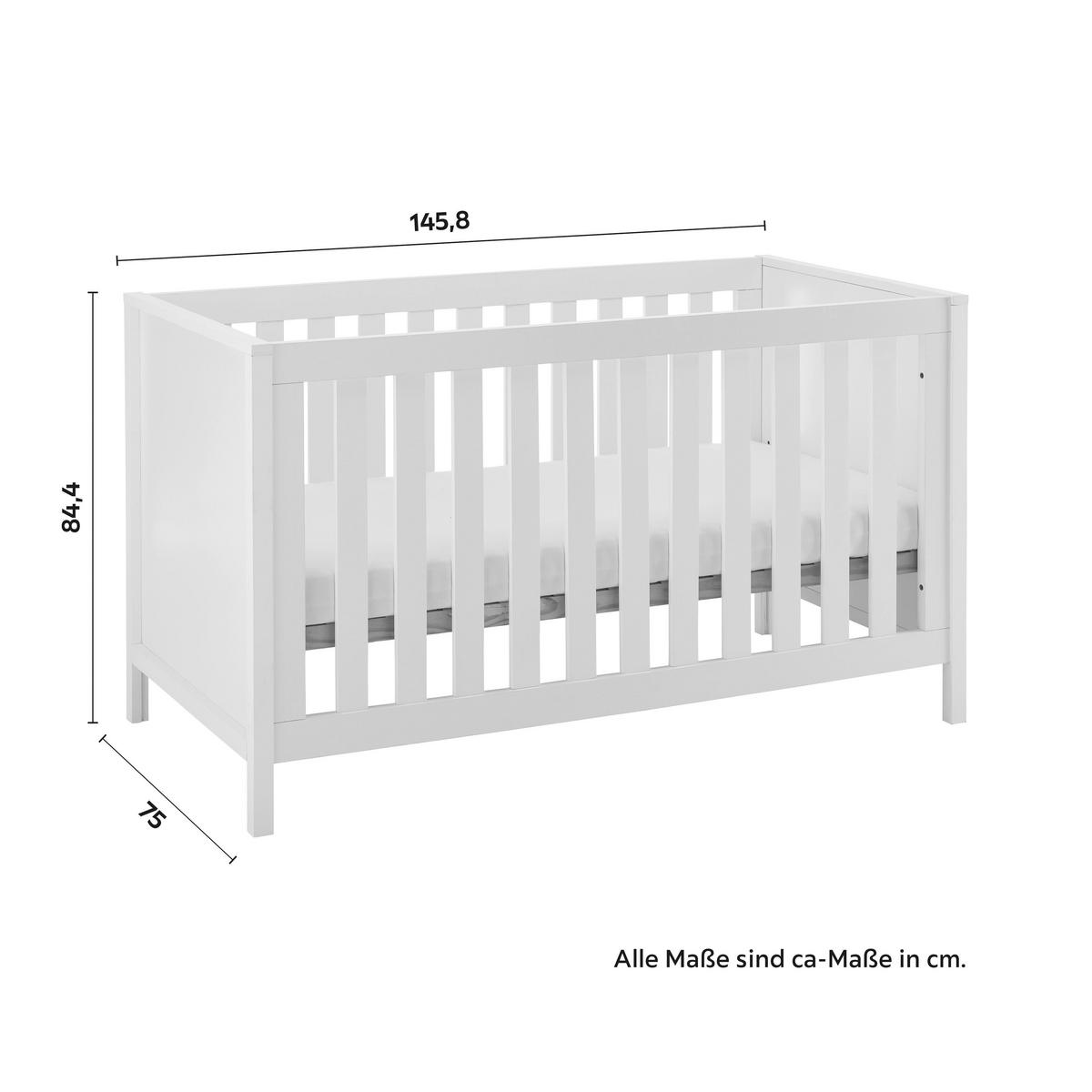 GITTERBETT Maria Weiß ca. 70 /140 cm - Weiß, Holz - Bessagi Kids