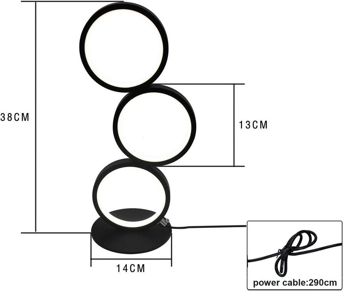 LED-TISCHLEUCHTE Chemnitz 14/14/38 cm - Schwarz, Metall (14/14/38cm) - Nettlife