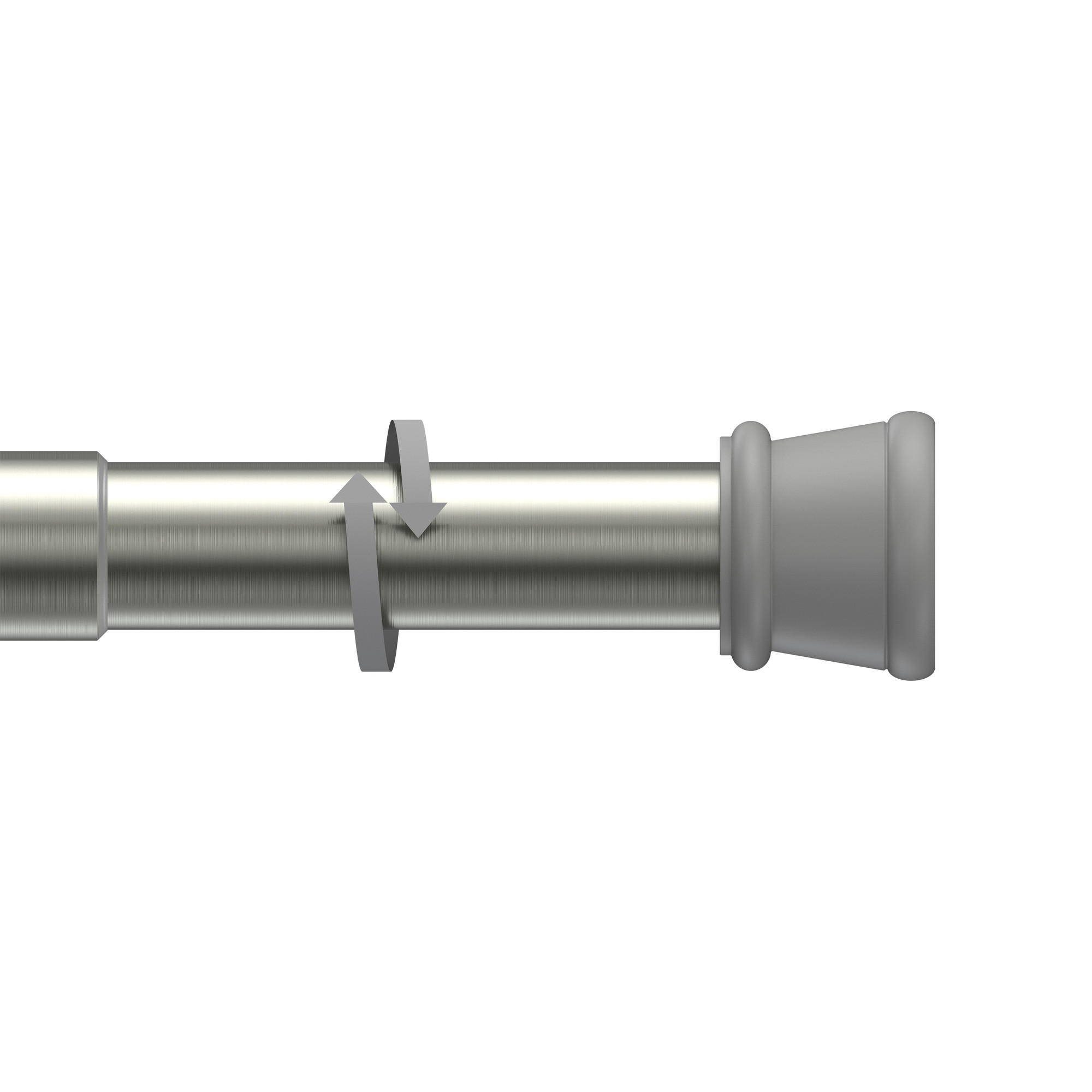 SPANNSTANGE/DUSCHVORHANGSTANGE Tensofix 80-130 cm, 26/23 mm Ø Edelstahl-Optik - Edelstahlfarben, Kunststoff/Metall (130cm) - INTERDECO
