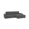 ECKSOFA Lopez Grau Samt-Stoff - Schwarz/Grau, Holz/Kunststoff (264/162cm) - S-Style Möbel