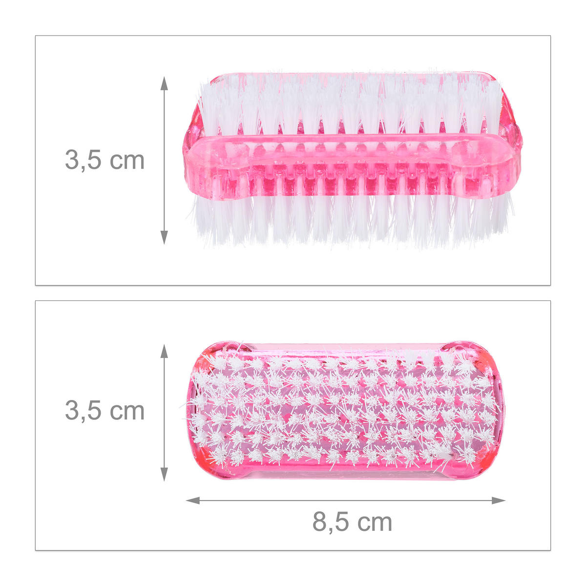 8XNAGELBÜRSTE - Multicolor, Kunststoff (8.5/3.5/3.5cm) - Relaxdays