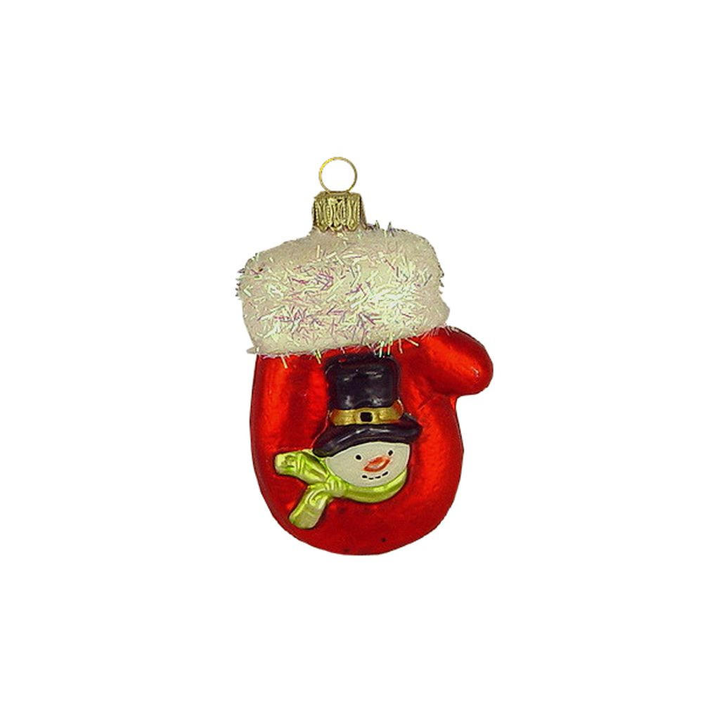 CHRISTBAUMSCHMUCK Handschuh mit Schneemann 7 cm - Multicolor, Metall (0.1/7/0.1cm)