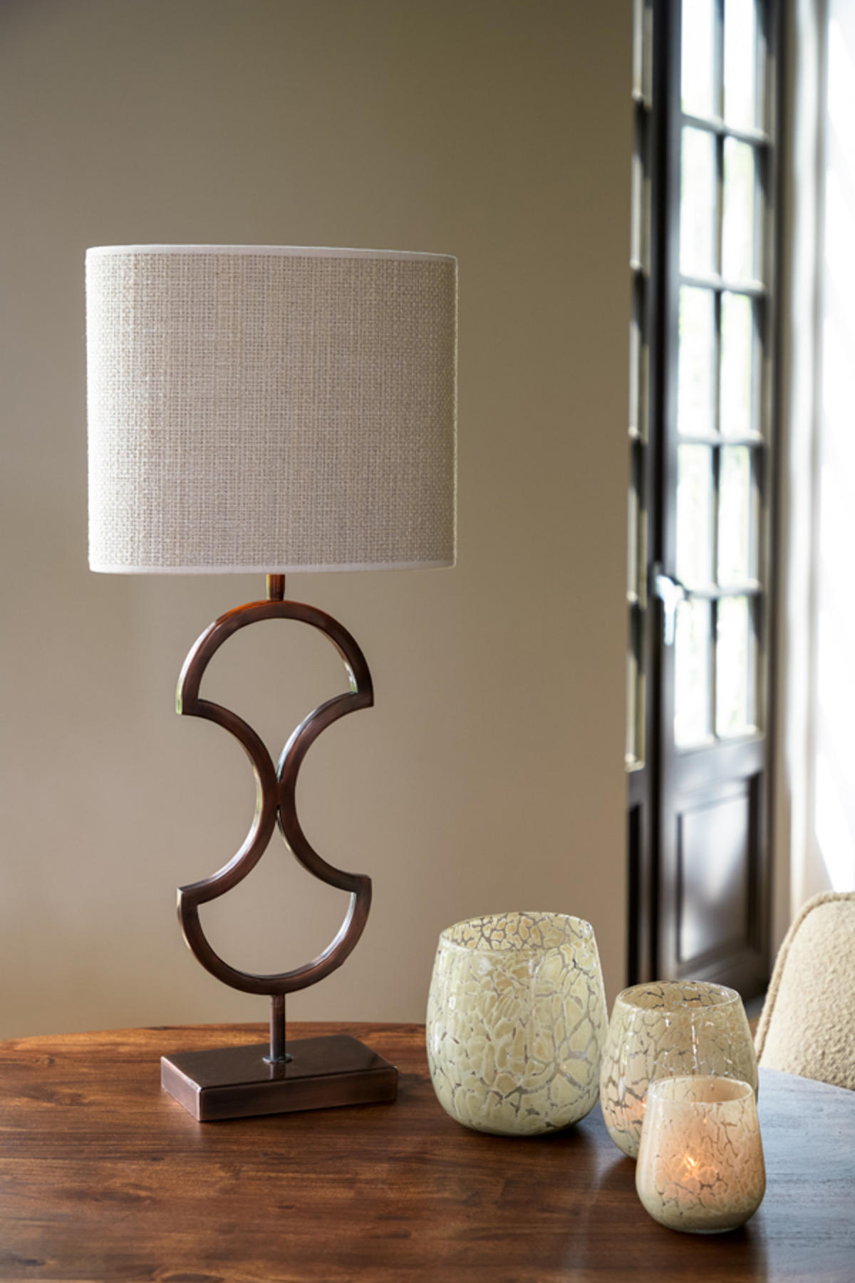 LAMPENSCHIRM Saverna Weiß 30/15/25 cm - Weiß, Textil (30/15/25cm) - Light & Living