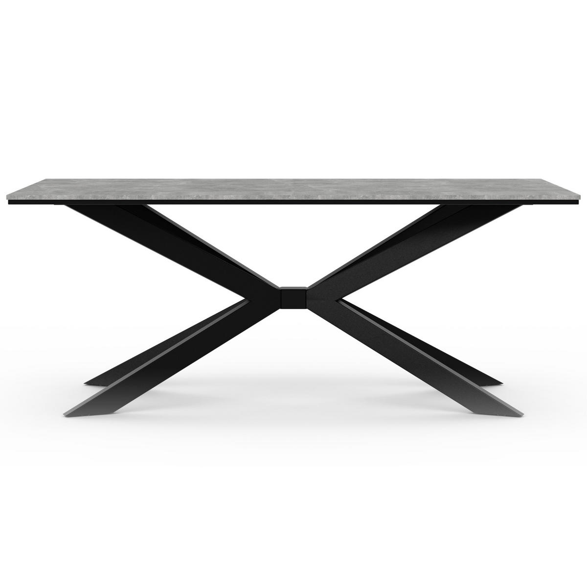 ESSTISCH Grau Betonoptik 190x90 cm - Schwarz/Grau, Holzwerkstoff (190/90/76.5cm) - PROSPERO