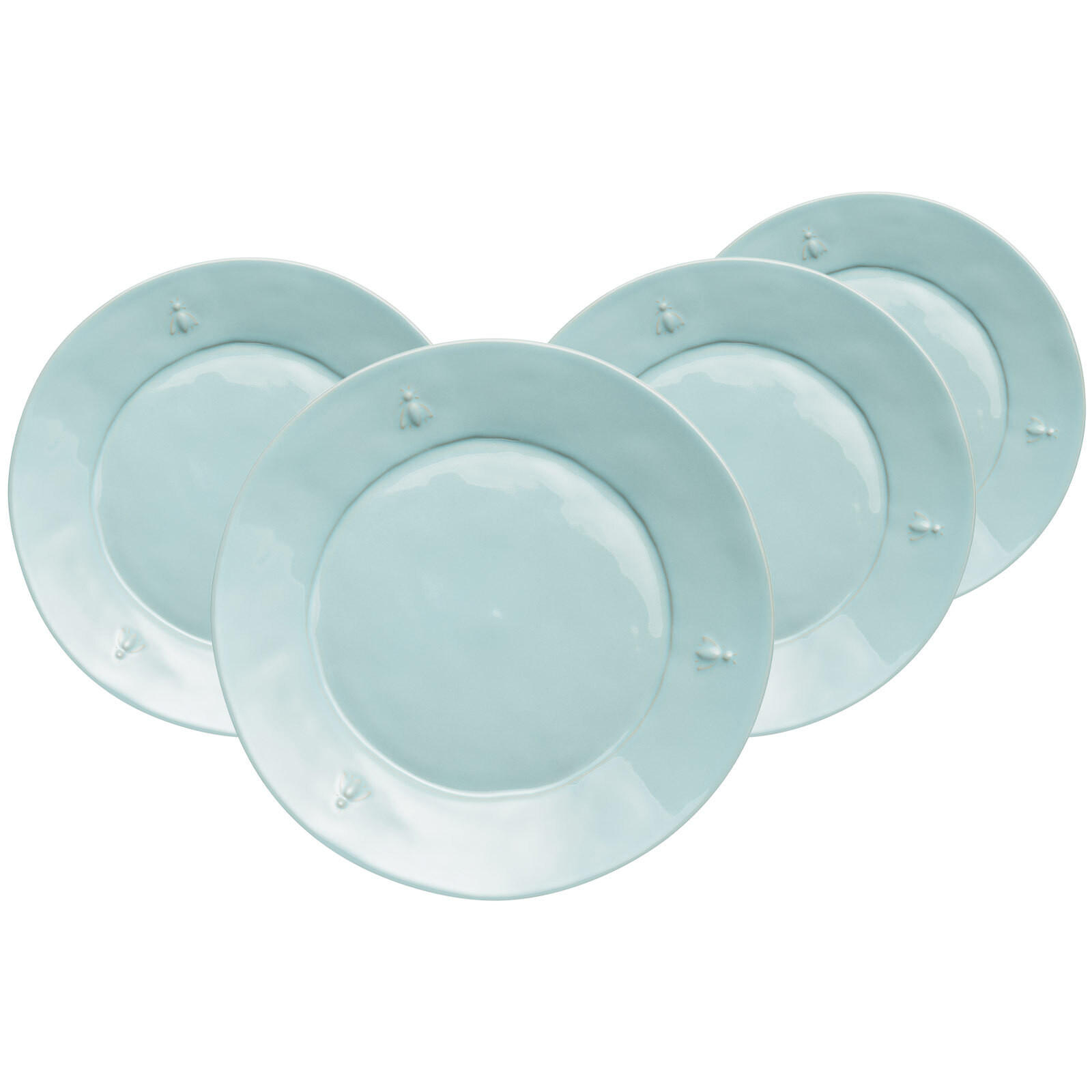 SPEISETELLER Biene blau ø 27 cm 4er Set - Blau, Keramik (27.4cm) - La Rochère