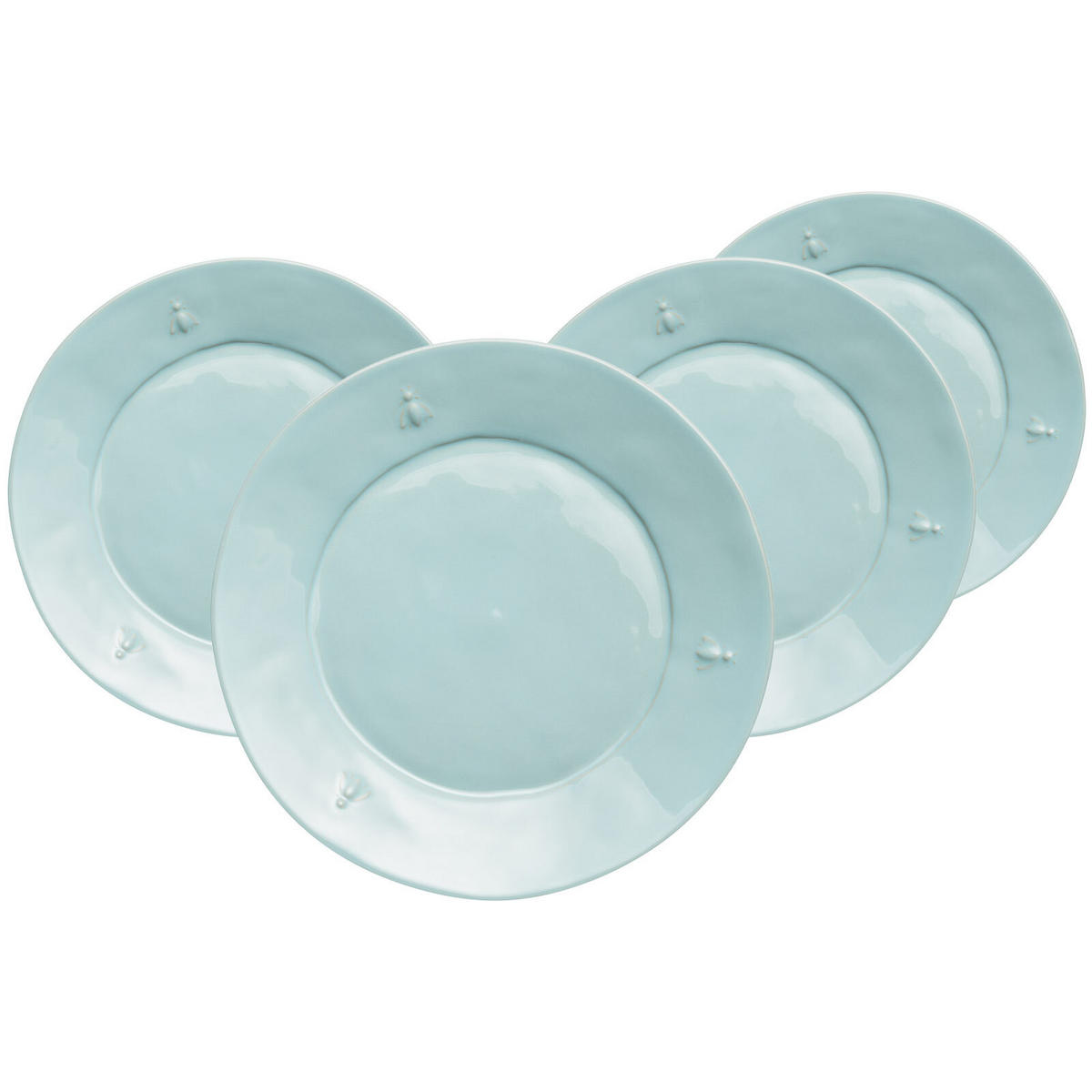 SPEISETELLER Biene blau ø 27 cm 4er Set - Blau, Keramik (27.4cm) - La Rochère