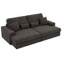 ŠTVORMIESTOVÁ POHOVKA ANERO - Tmavosivá Samet - čierna/tmavosivá, textil/plast (292/107/163cm) - MKS