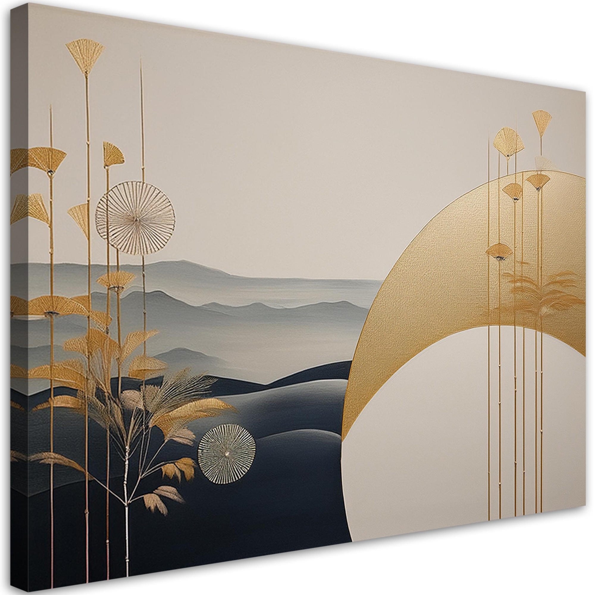 WANDBILD boho landschaft - Beige, Textil (60/40cm) - Feeby