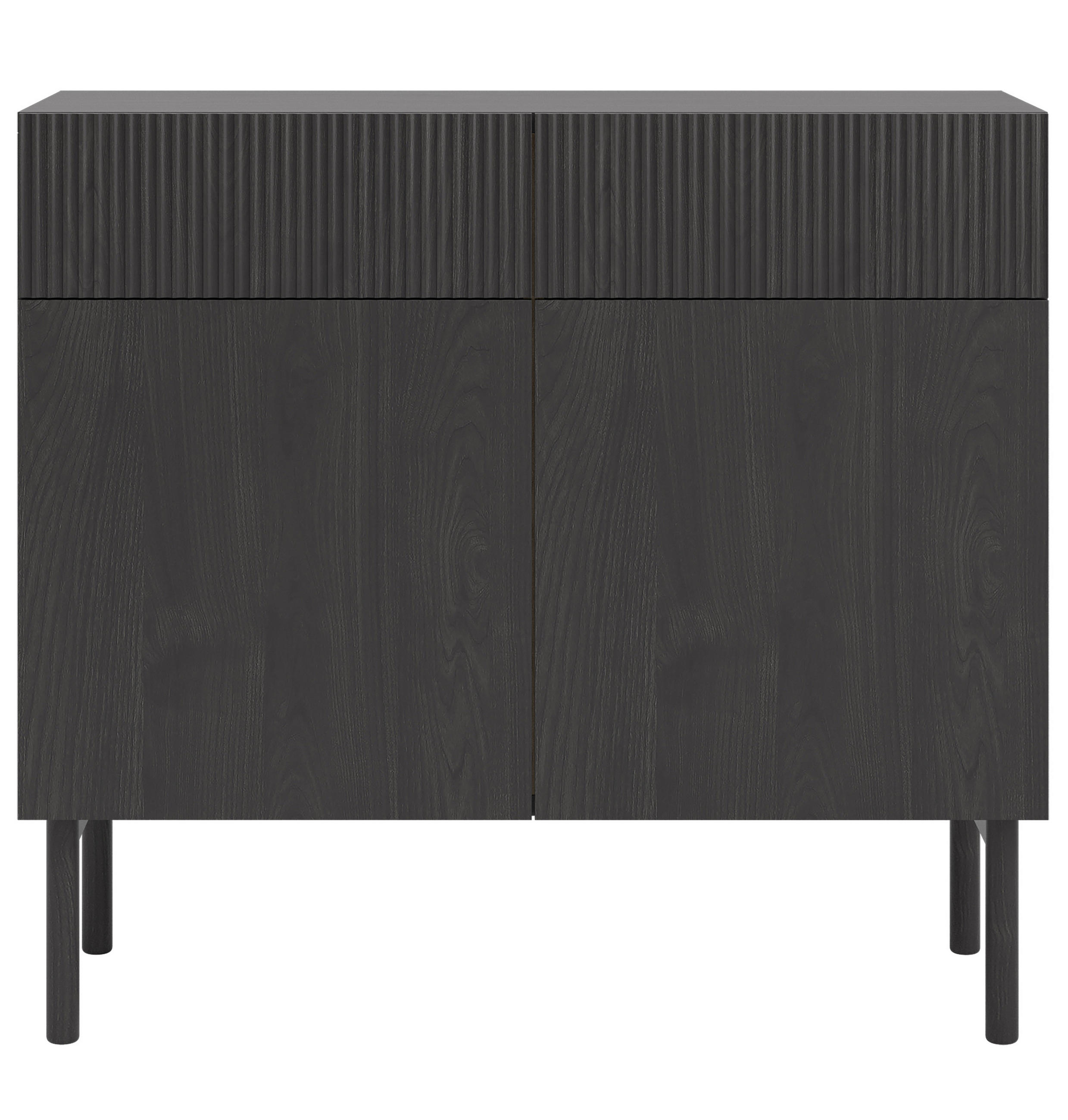SIDEBOARD Nolie Holzoptik Esche Schwarz 100 cm - Schwarz, Holz/Holzwerkstoff (100/90.6/38cm) - Selsey