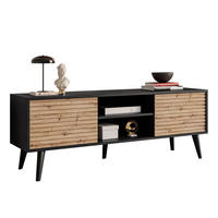 TV-ELEMENT CONE RTV 154 - Eichefarben/Schwarz, Holzwerkstoff (154/56/39cm) - Lookway
