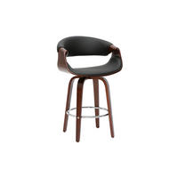 BARHOCKER Design Schwarz Dunkles Holz 65 cm ARAMIS - Schwarz, Holz (50/98.5/60cm) - Miliboo