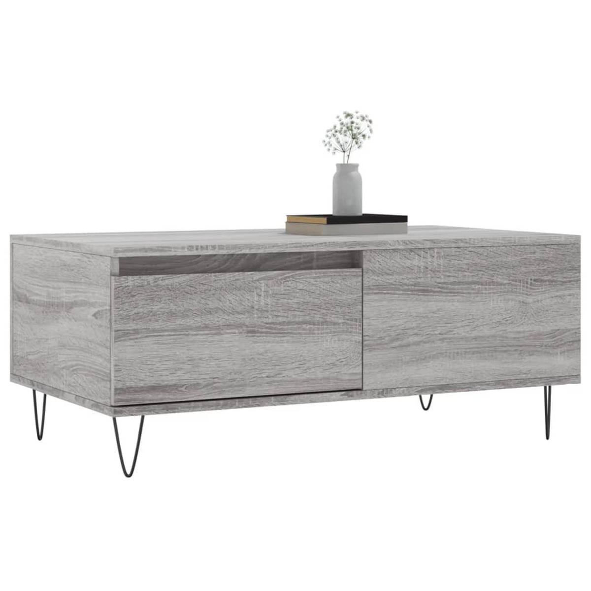 COUCHTISCH Grau Sonoma 90x50x36,5 cm Holzwerkstoff - Grau, Holzwerkstoff (90/50/36.5cm) - furnicato