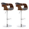 BARHOCKER 2er Set Stoff walnuss/dunkelgrau - Chromfarben/Dunkelgrau, Textil/Metall (50/88/48cm) - CLP